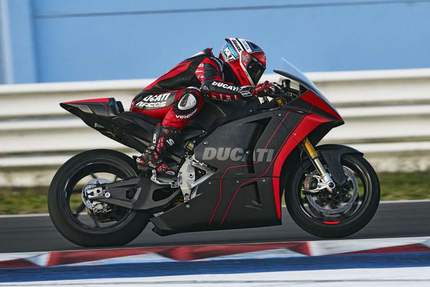 Ducati V21L MotoE prototype e-racing bike on track 1394889