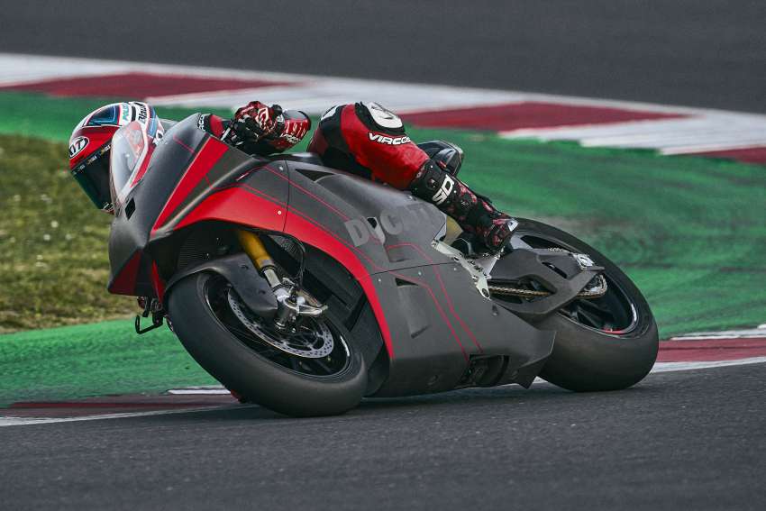 Ducati V21L MotoE prototype e-racing bike on track 1394890