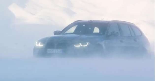 G81 BMW M3 Touring gets teased drifting in the snow