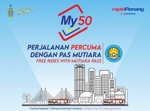 Pas Mutiara My50 – free Penang bus rides for 2022