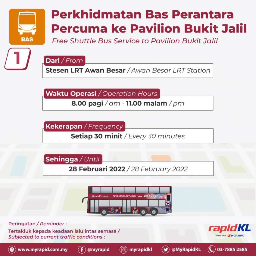 Pavilion Bukit Jalil – free bus from LRT Awan Besar 1403519