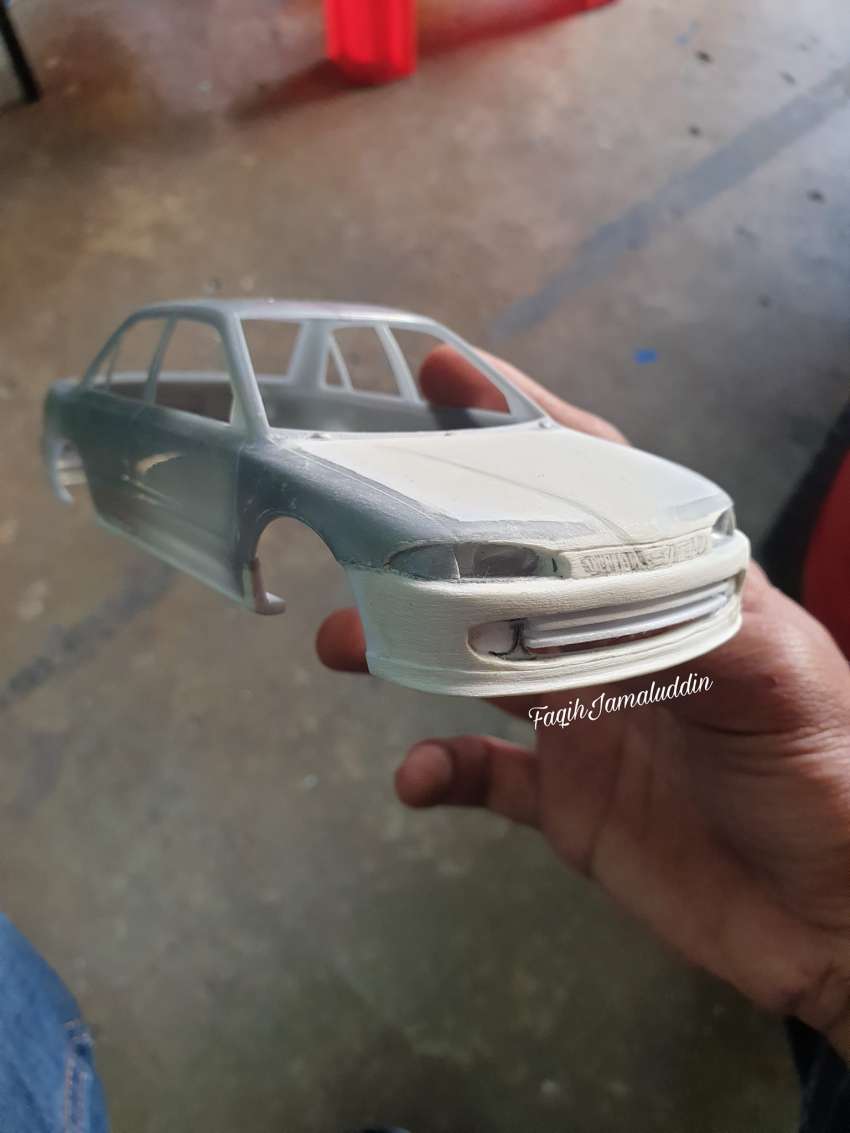 Proton Wira 1.8 DOHC EXi Limited dalam skala 1/24 – hasil kreatif Faqih Jamaludin dari kit Lancer Evo III 1409250