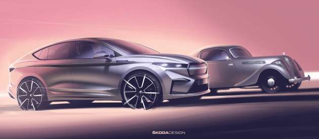 Skoda Enyaq Coupe iV teased in fresh new sketches