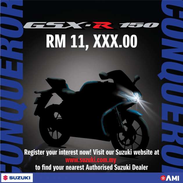 Suzuki Malaysia buka pendaftaran minat untuk GSX-R150 – harga RM11,XXX, Belang belum ada berita