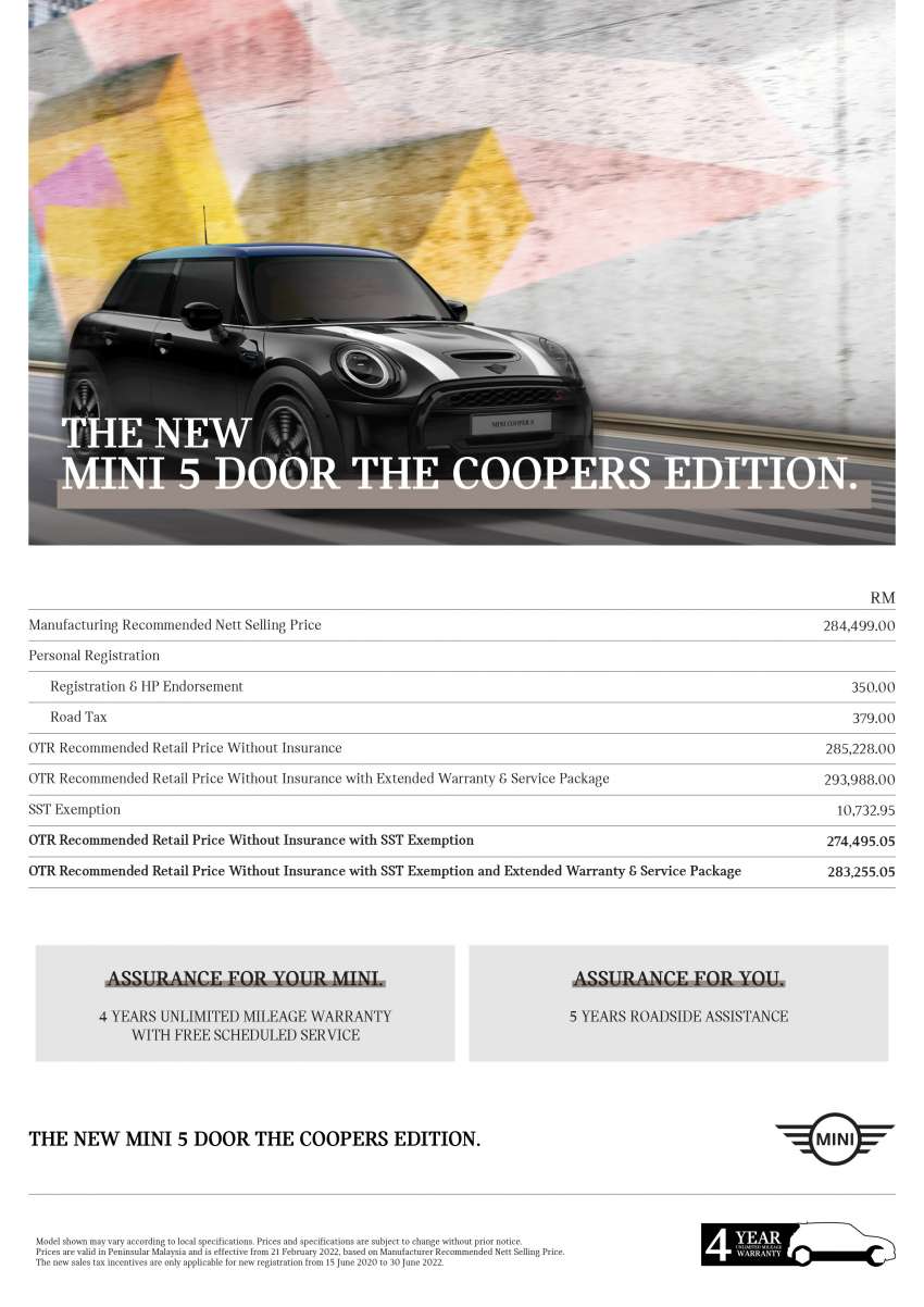 MINI The Coopers Edition in Malaysia – special tribute model based on the Cooper S 5 Door; from RM274k 1429269