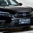 2022 Honda Civic e:HEV hybrid launched in Thailand – EL+ and RS variants; 25 km/l; priced from RM141k