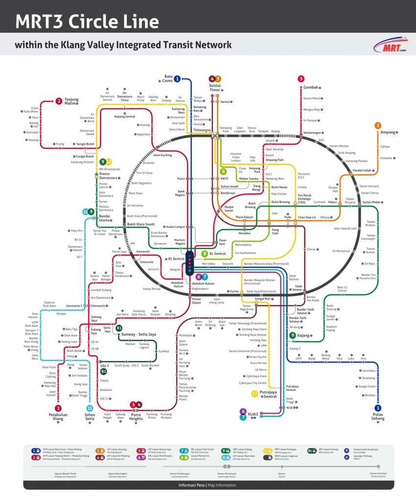 Peta rasmi MRT3 didedahkan — 50.8 km, 31 stesen dan hubungkan enam landasan tren sedia ada 1434527