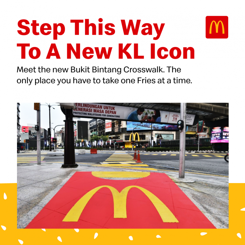 McDonald’s Malaysia tampilkan Lintasan Pejalan Kaki ‘Fries’ di persimpangan utama Jalan Bukit Bintang, KL 1430798
