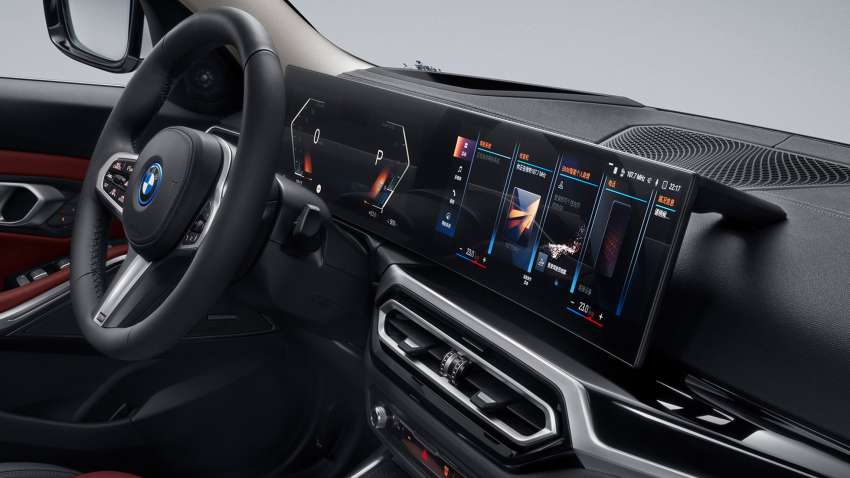 2022 BMW 3 Series facelift – new pictures, including updated interior of i3 EV sedan; widescreen display 1439826
