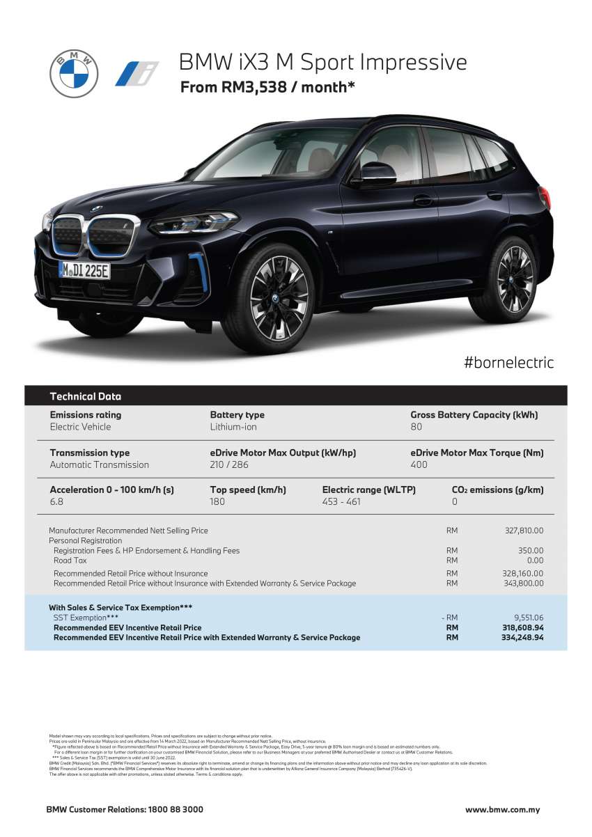 2022 BMW iX3 M Sport Impressive price up by RM3k in Malaysia – EV now from RM319k OTR with SST rebate 1439620