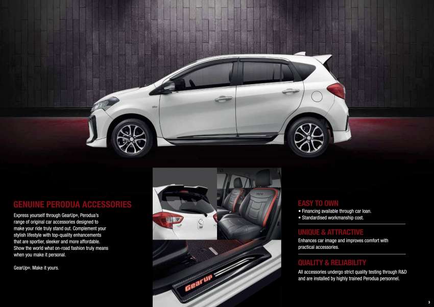 2022 Perodua Myvi GearUp – official price list and brochure for Ace bodykit, optional accessories 1444694