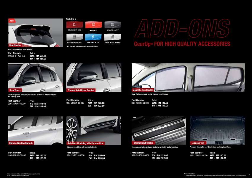 Perodua Myvi GearUp 2022 – senarai harga rasmi dan brosur untuk kit badan Ace dan aksesori pilihan lain 1444780