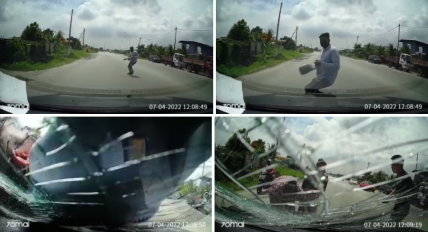 Man throws himself on moving car, group of witnesses suddenly appear – scammers foiled by dashcam video 1444433