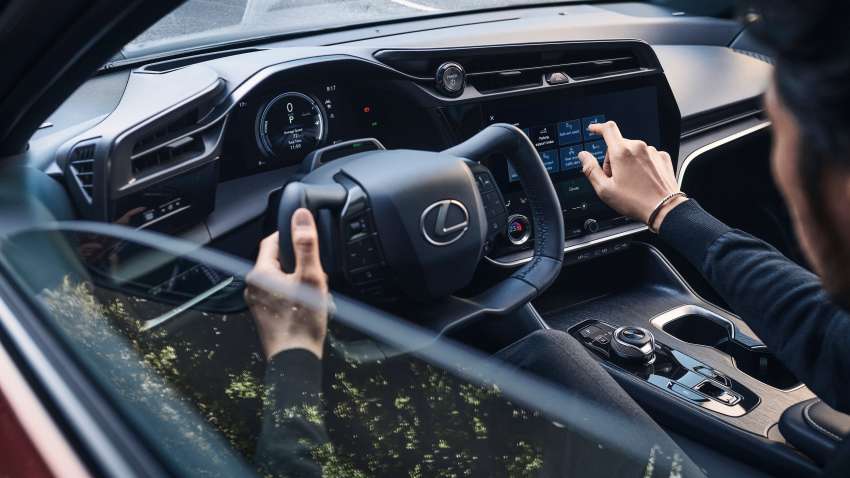 Lexus RZ to debut on April 20 – interior of brand’s first EV shown with steering yoke, driver-centric cockpit 1440204