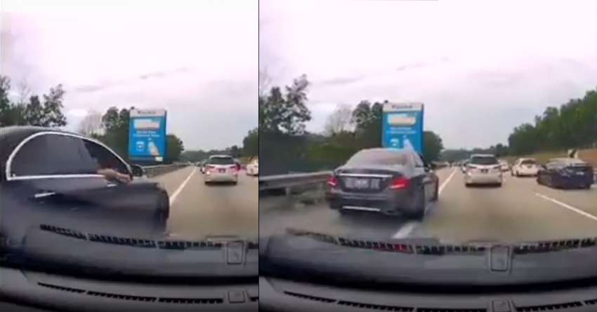 Mercedes-Benz driver caught driving on emergency lane in Johor – PDRM to investigate, track offender 1450692