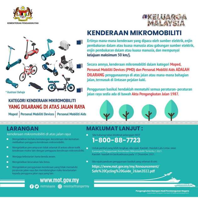 E-scooters and mopeds banned on Malaysian roads, says transport ministry – bicycles exempt from ruling
