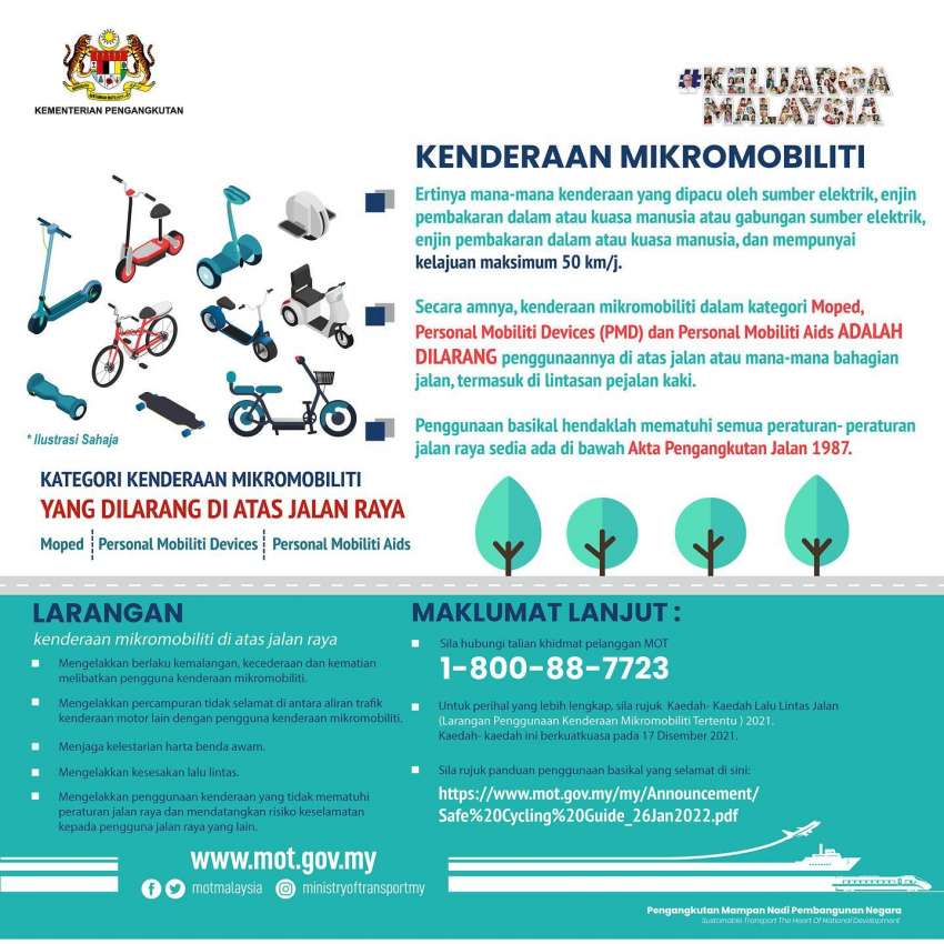 E-scooters and mopeds banned on Malaysian roads, says transport ministry – bicycles exempt from ruling 1449289