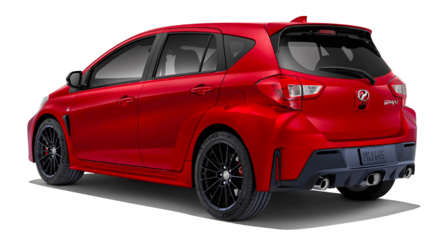 Perodua Myvi gaya GR Corolla – widebody, tiga ekzos