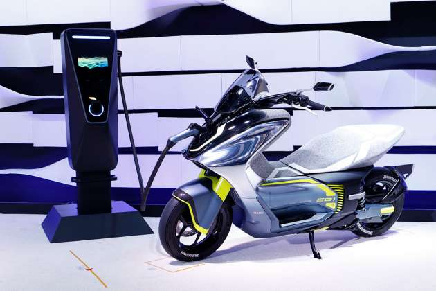 Yamaha E01 e-scooter on display in IIMS Indonesia