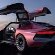 DeLorean Alpha5 – 4-seat sports EV; 100 kWh battery; 483 km range; gullwing doors; 0-88 mph in 4.35s