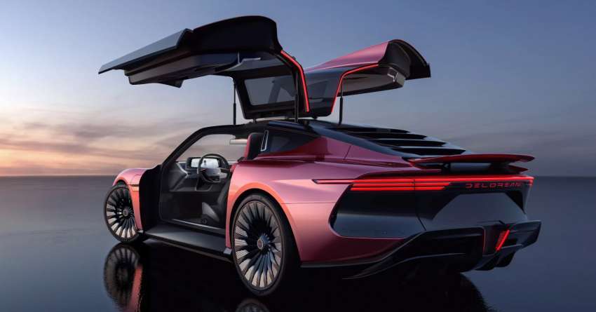 DeLorean Alpha5 – 4-seat sports EV; 100 kWh battery; 483 km range; gullwing doors; 0-88 mph in 4.35s 1462062