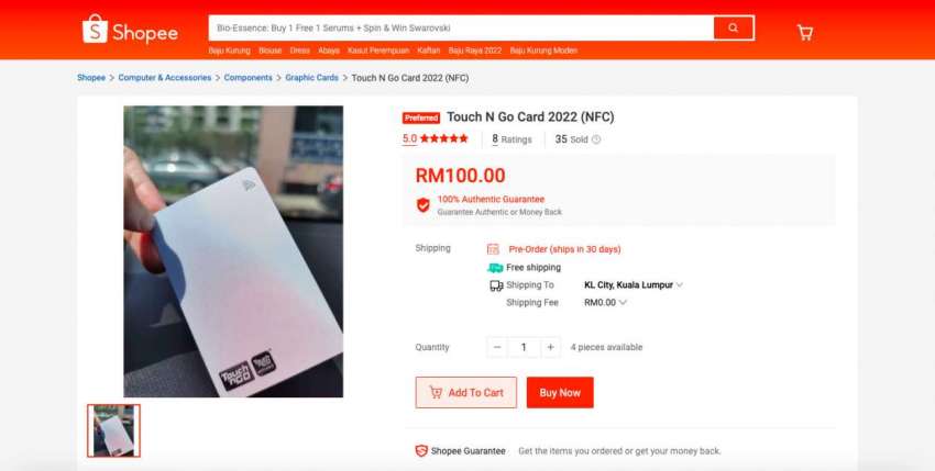 Enhanced Touch ‘n Go habis dijual, stok baru masuk Jun ini; kad yang dijual semula kini cecah RM100 1455245