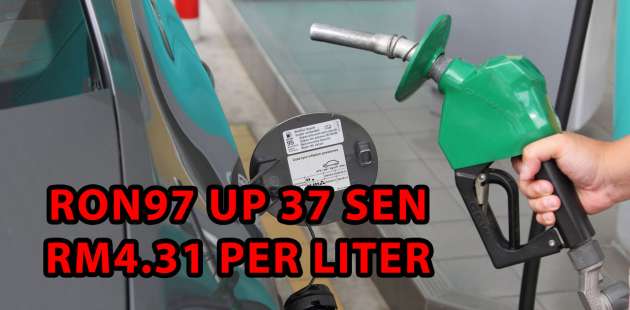 RON 97 price hits a record high of RM4.31 per litre – up 37 sen in May 2022 week three fuel price update