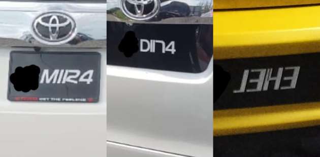 Police seize three cars with fancy plates ‘MIRA’, ‘DINA’ and ‘J3HE’ – owners could face fines, imprisonment