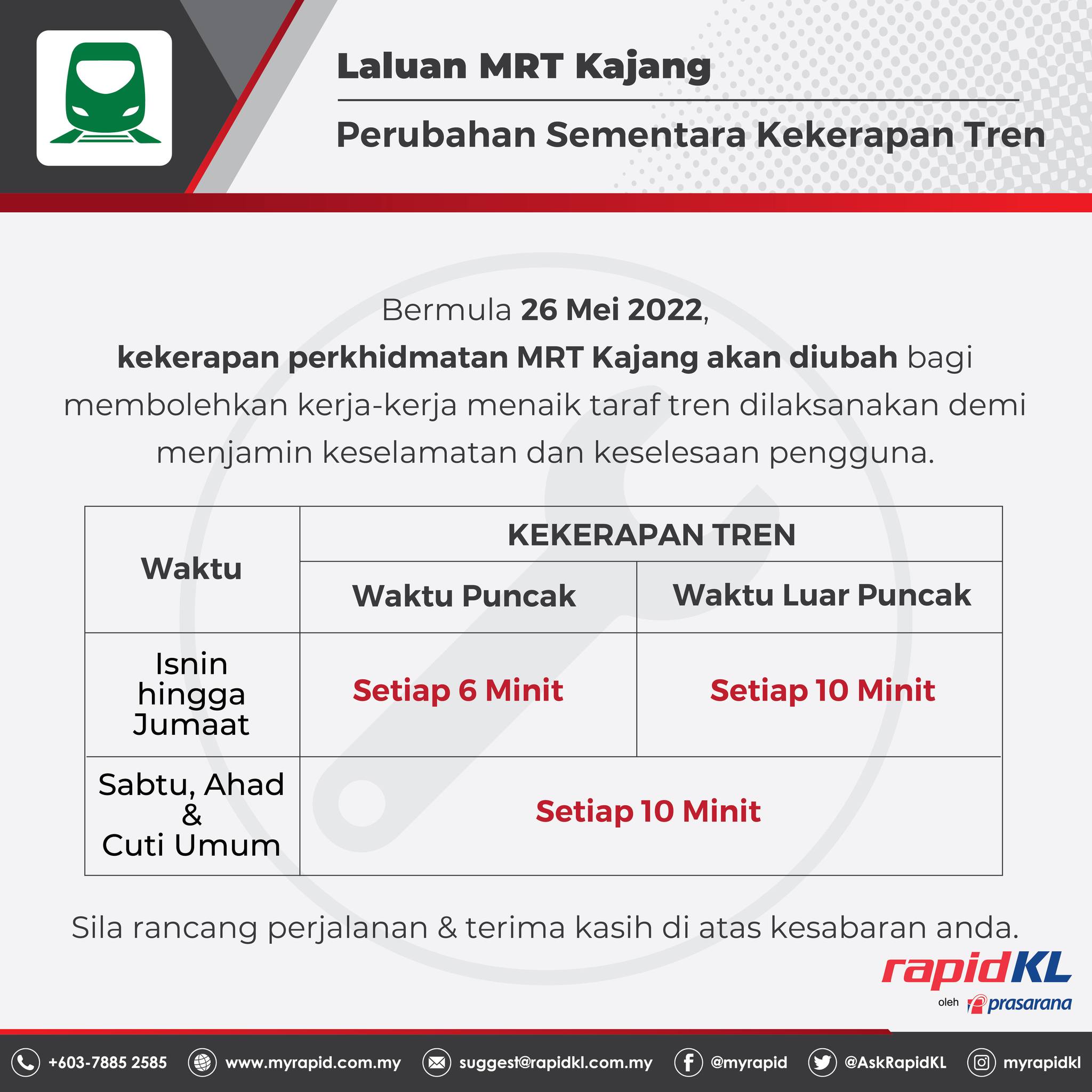 MRT Kajang Interval May 26