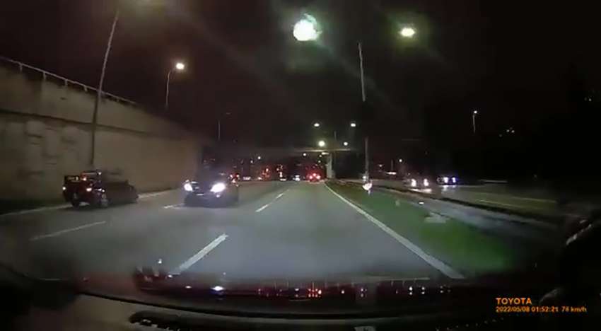 Perodua Myvi goes against traffic on Federal Highway 1452243