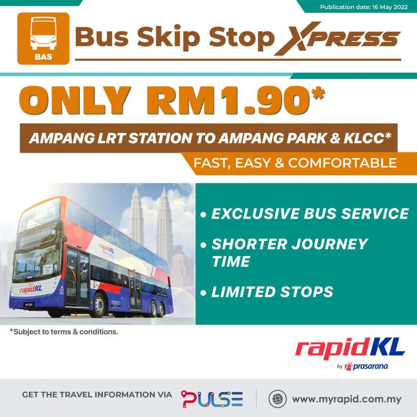 Rapid KL Bus Skip Stop Xpress shuttle for Jalan Ampang – Ampang LRT direct to Ampang Park, KLCC 1455692