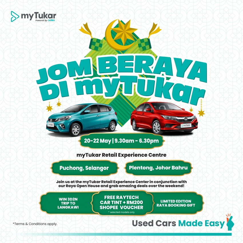 AD: myTukar <em>Jom Beraya</em> event this weekend – 1k cars to pick from, free Raytech tint and Shopee vouchers 1458166
