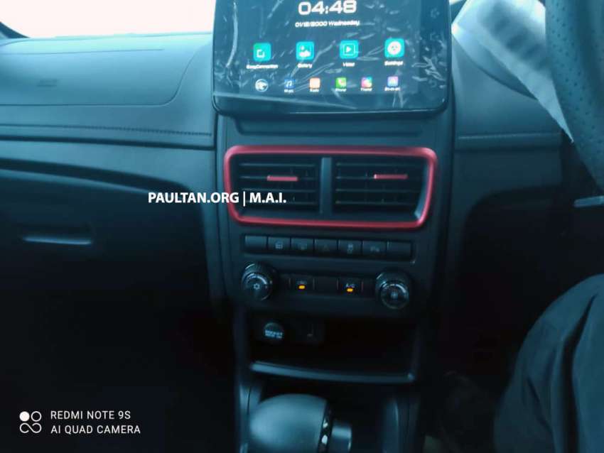 2022 Proton Saga MC2 interior spied – new OS and AC control panel; red accents on meter, vents, steering 1451468