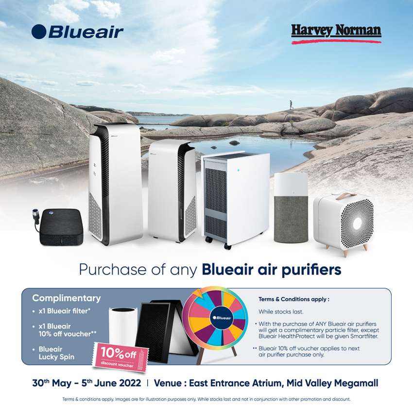 AD: Buy a Blueair air purifier from May 30 until June 5 – get a free filter, and win up to RM58,888 in prizes! 1460438