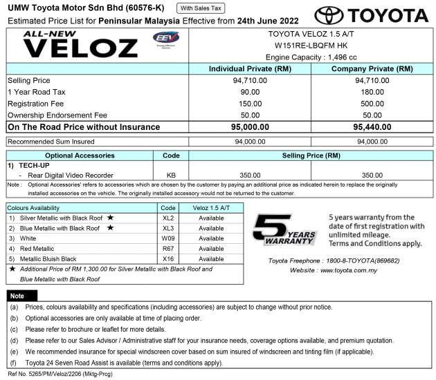 Toyota Veloz 2022 – rupa sebenar model pasaran M’sia didedah; warna 2-tona, Apple CarPlay & Android Auto