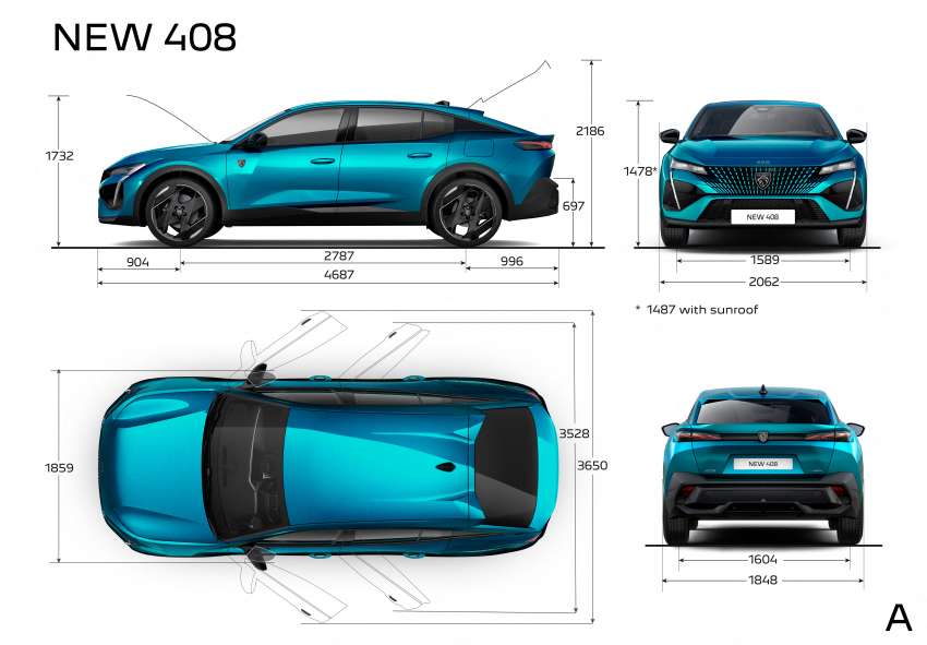 2023 Peugeot 408 debuts – now a fastback crossover; petrol, PHEV only; Level 2 semi-autonomous driving 1473044