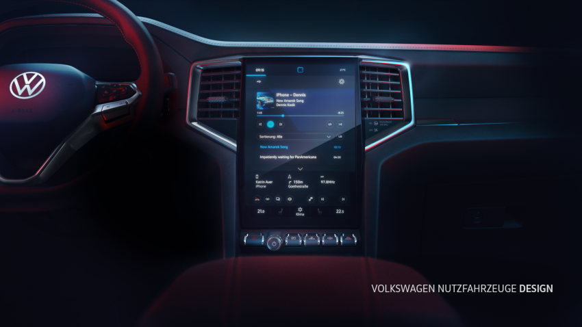 2023 Volkswagen Amarok pick-up truck – new Ford Ranger-derived 12-inch portrait touchscreen shown 1468810