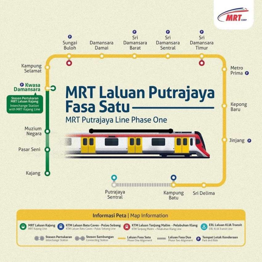 MRT Putrajaya Line Phase 1 opens to public 3pm today – 17.5 km, 12 stations, Kwasa D’sara to Kg Batu 1470326