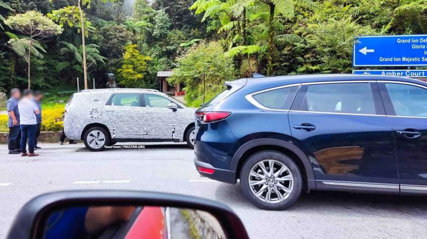 2023 Proton X90 spotted being benchmarked against Mazda CX-8 and Kia Carnival up Genting Highlands 1473521