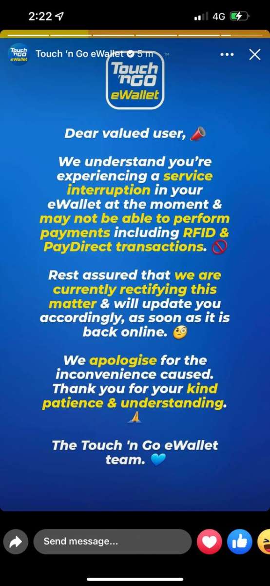 Touch ‘n Go eWallet mengalami gangguan termasuk RFID, PayDirect – guna kad TNG buat sementara