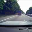 Slow car cuts into right lane on highway, causes accident – check mirrors, keep your distance, people