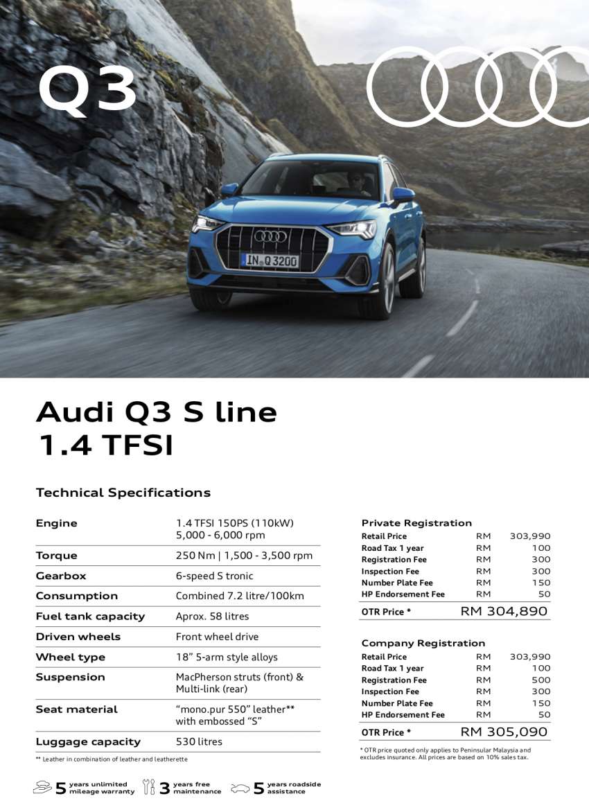 2022 Audi Q3 S Line 1.4 TFSI in Malaysia – now priced at RM304,890 on-the-road including 10% sales tax 1480563
