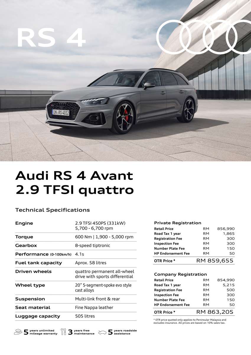 Audi RS4 2022 di Malaysia – 2.9L biturbo V6, 450 PS dan 600 Nm; sedikit perubahan ciri, dari RM860k 1490864