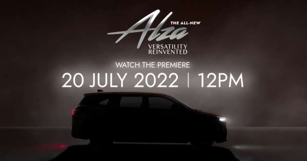 2022 Perodua Alza launching in Malaysia on July 20 – three variants, fr RM62k-RM75k est; AEB; 1.5L, D-CVT
