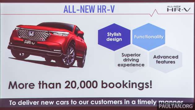 Honda HR-V 2022 – lebih 20,000 tempahan di Malaysia, 75% varian turbo, tempoh menunggu cecah 12 bulan
