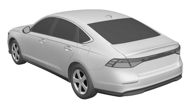 Honda Accord 2023 – lukisan paten terdedah; masih berbentuk fastback, rekaan lebih matang dan garang