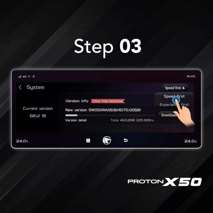 Proton X50 — Panduan kemasikini ATLAS OS sendiri 1489364