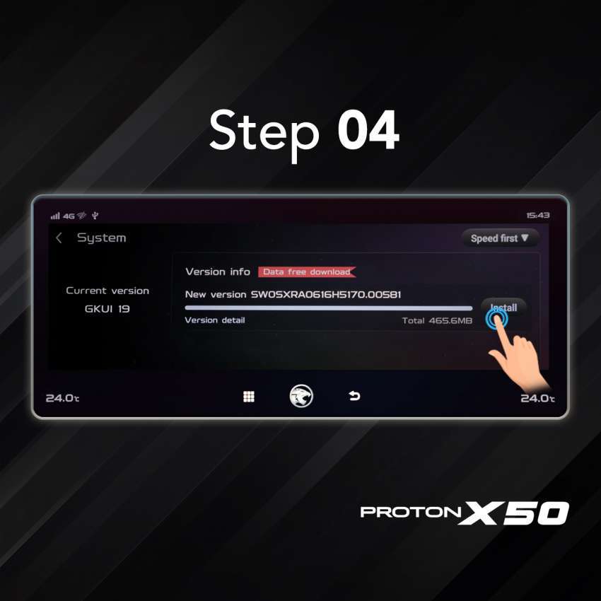 Proton X50 — Panduan kemasikini ATLAS OS sendiri 1489365