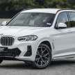 2022 G01 BMW X3 sDrive20i facelift in Malaysia – full gallery; M Sport exterior, new interior kit; fr RM297k