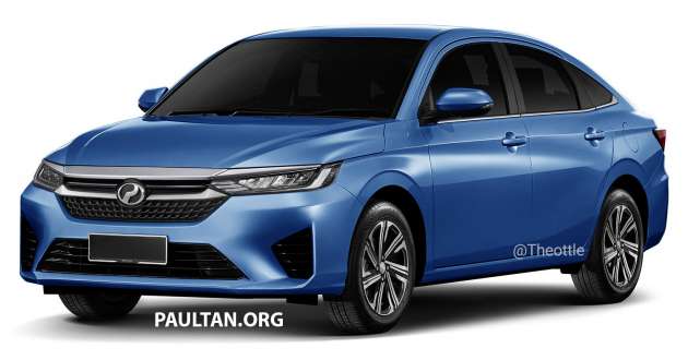 Perodua B-segment sedan rendered based on latest Toyota Vios – DNGA platform, revised front and rear